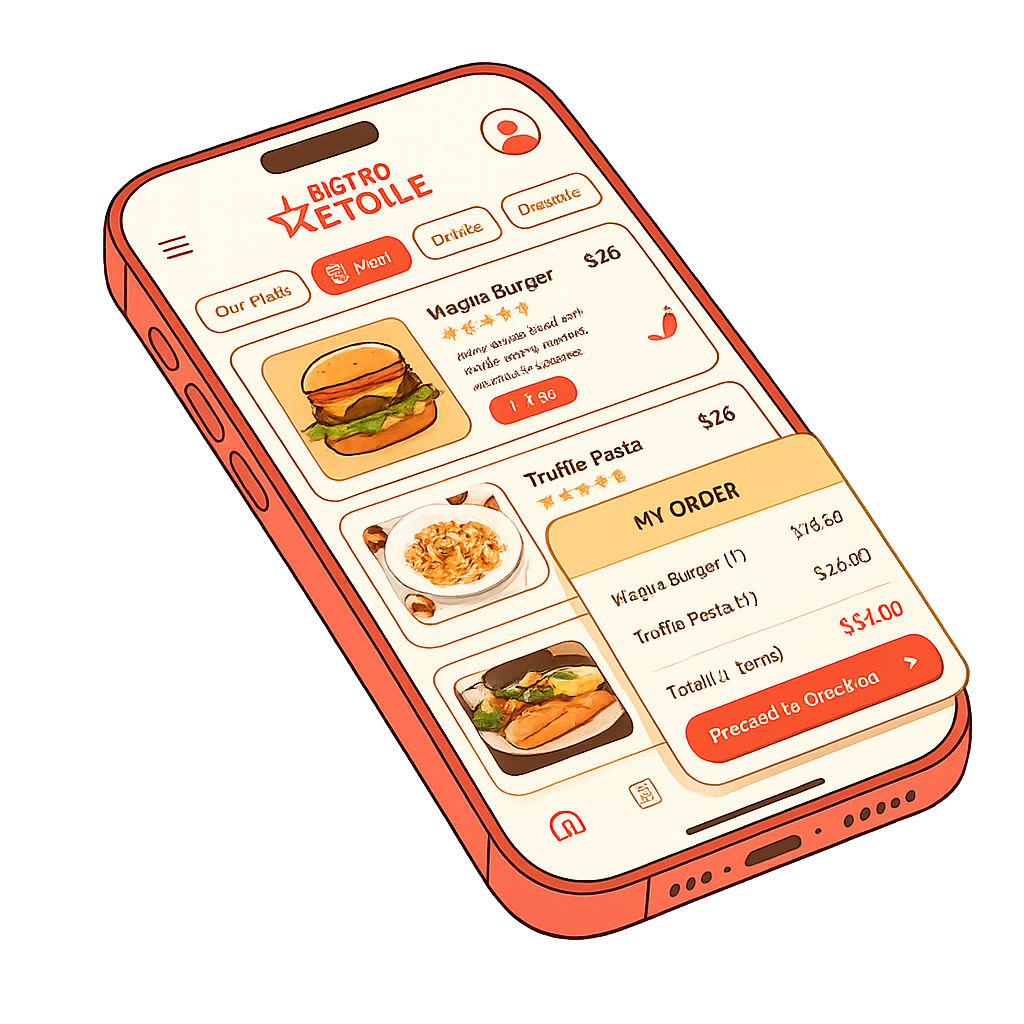 Tablekard Mobile QR Ordering Menu Mockup